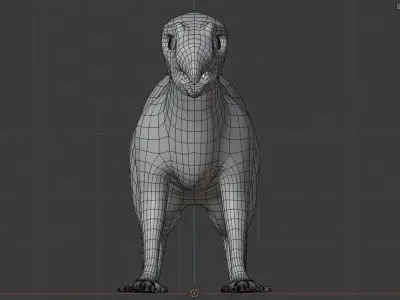 Beaked Ferret-Lizard Rigged Low-poly 3D model