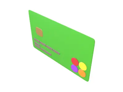 Cartoon Credit Card v2 004 Low-poly 3D model