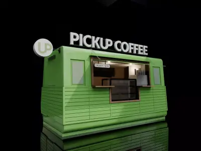 Modern Coffee Kiosk Free low-poly 3D model