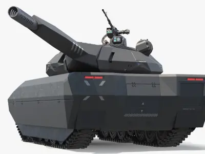  Advanced Stealth Armored Vehicle Dark Gray Rigged for Cinema 4D 