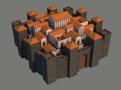 Rome town Low-poly 3D model