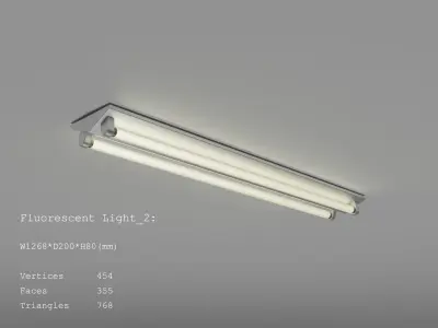 Fluorescent Lights Low-poly 3D model