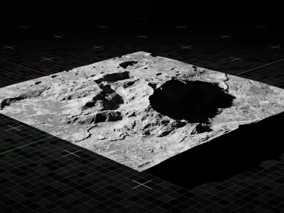 Moon Mountains 1 with 8K Textures 3D model