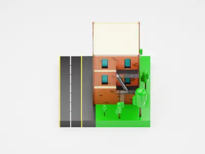 Low Poly Building 01 Low-poly 3D model