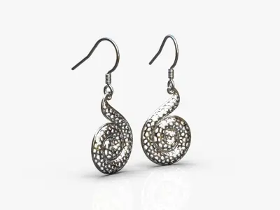 Spiral earrings 3D print model