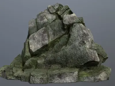 Mountain 3 rock Low-poly 3D model