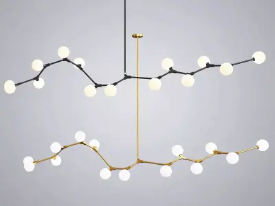 Globe Branching Chandelier 3D model