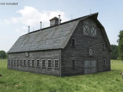 Abandoned Wooden Barn 3D model