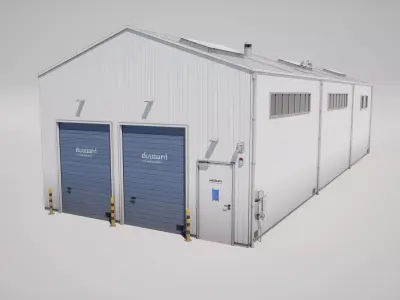 Industrial Warehouse Building Low-poly 3D model