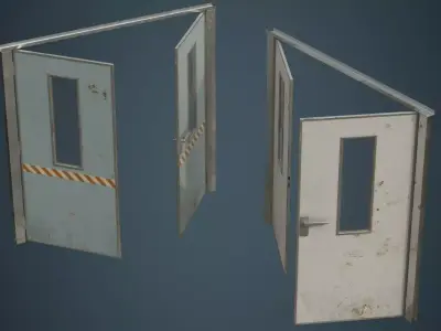 Industrial Door 1B Low-poly 3D model