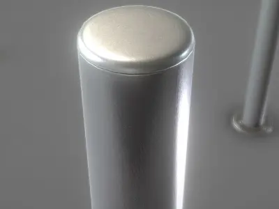 Modern Stainless Steel Barricade Bollard Low-poly 3D model