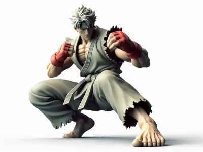 Street Fighter 3D Battle Scene 3D print model