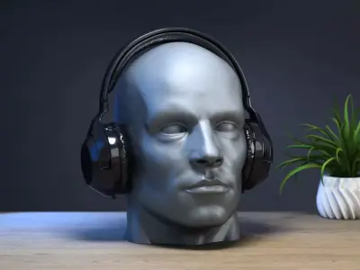 male headphone stand Headset Stand Perfect Gamer Gift 3D print model