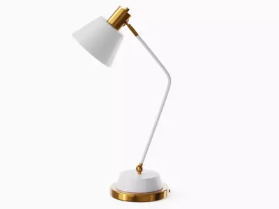 Adjustable Metal Desk Lamp White Low-poly 3D model