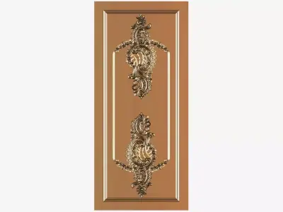 Carved Door onament for cnc 01 3D model