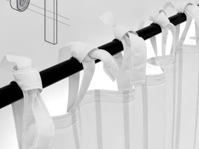 Curtain Nunnerort and Parlblad 3D model