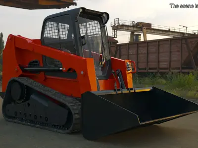  Skid Steer Loader Red Rigged for Maya 