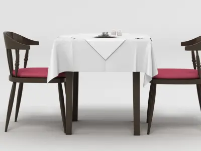 Restaurant Dining Place Setting Set 3D model