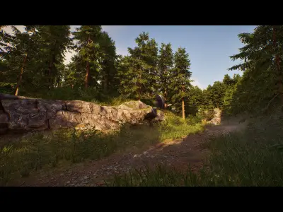 Coniferous Forest - Essential Nature Pack  UNREAL BLENDER Low-poly 3D model