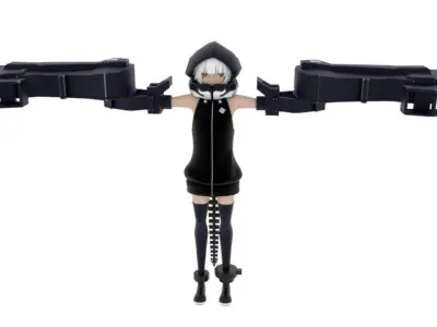 Strength figure holding gun 3D model