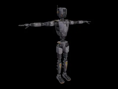 Sci Fi Robot Character Low Poly Low-poly 3D model