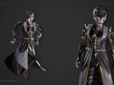 Faya - CyberGirl Low-poly 3D model