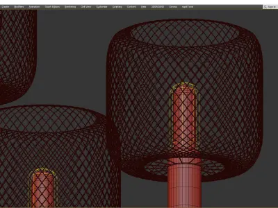 Honeycombs on 9 lamp Low-poly 3D model