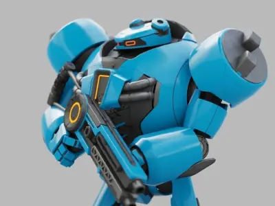 COMBAT DROID EREGON rigged character 3D model