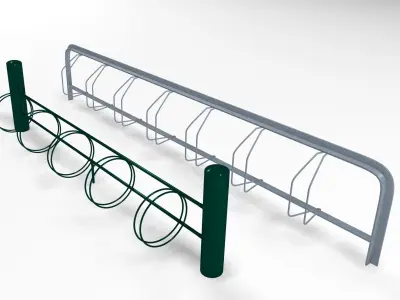 2X Bicycle racks 3D model