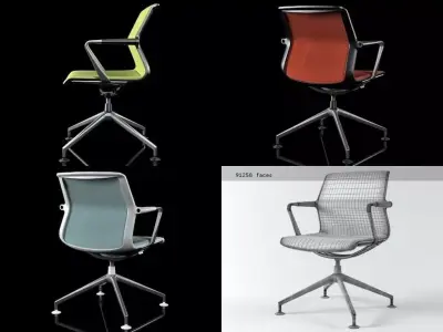 Unix chair 4-star base 3D model