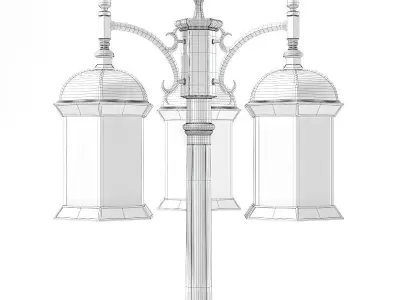 Triple Park Lantern 3D Model 3D model
