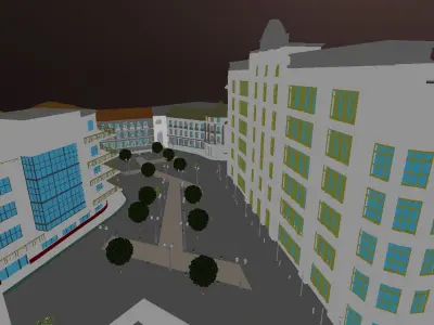 City Square UNITY fbx with uvs ready 3D model