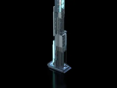 Futuristic Future Modern City Building Skyscraper 20 3D model