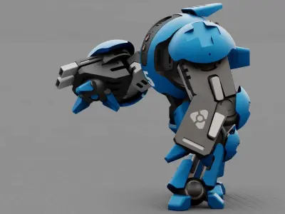 BATTLE DROID OKEANOS  RIGGED 3D model