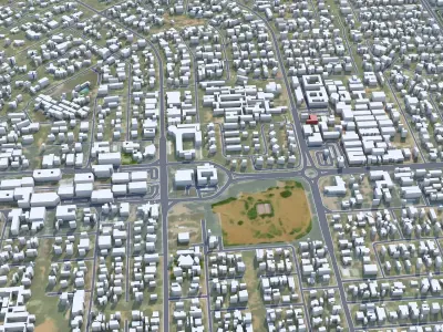Gaborone Botswana Low-poly 3D model