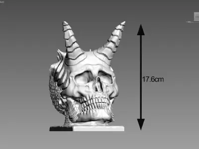 Skull dragon pen holder Cyborg pen holder 3D print model