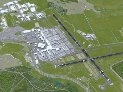 Melbourne Airport 15km Low-poly 3D model