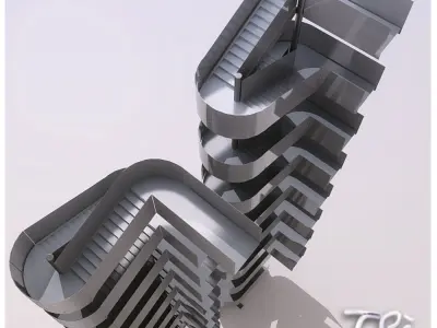 EMERGENCY STAIRS GROUP B 3D model