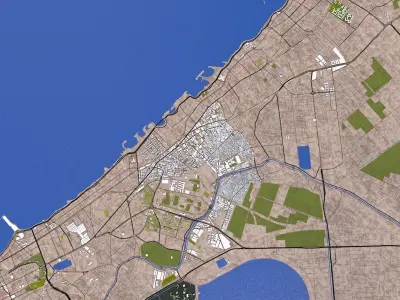 Alexandria City Egypt Low-poly 3D model