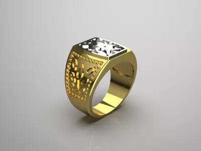 man gold ring mr0111 3D print model