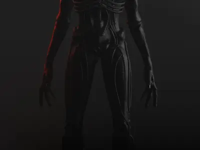 xenomorph drone Low-poly 3D model