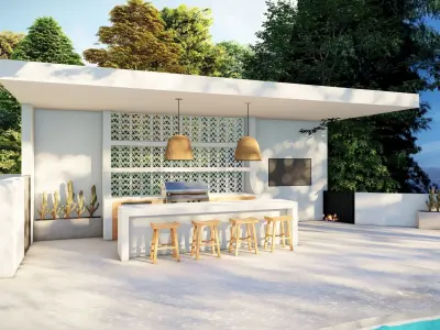 3D Exterior Scene 3D model design garden and landscape 3D  3D model