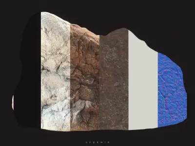 3D Cliff Rock Model - PBR Optimized  Low-poly 3D model purchase