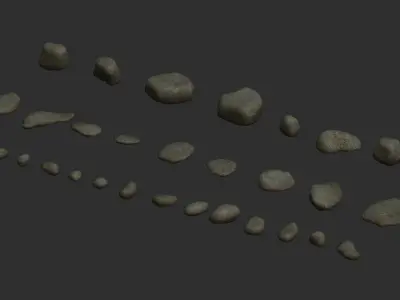 Assorted Rocks - Grey Low-poly 3D model
