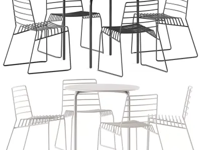 Easy Table by Connubia and B-Line Park Chair 3D model