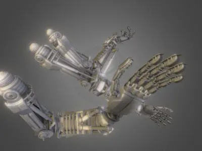 Rigged Robot Arms Low-poly 3D model