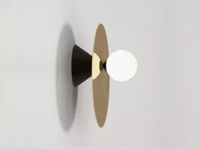 Disc and Sphere Asymmetric Wall Lamp Free 3D model