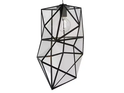 Untitled geometric pendant light made of glass and metal 3D model