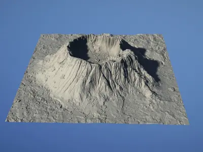 Landscape Environment Volcano Snow 28 Low-poly 3D model