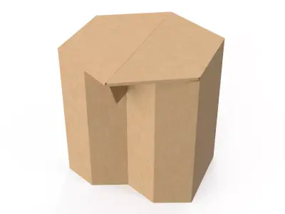 Cardboard stool Low-poly 3D model